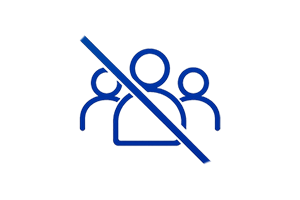 No guarantor required icon with crossed-out group of people
