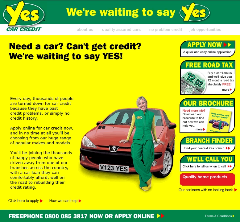 Yes Car Credit's website from 2002